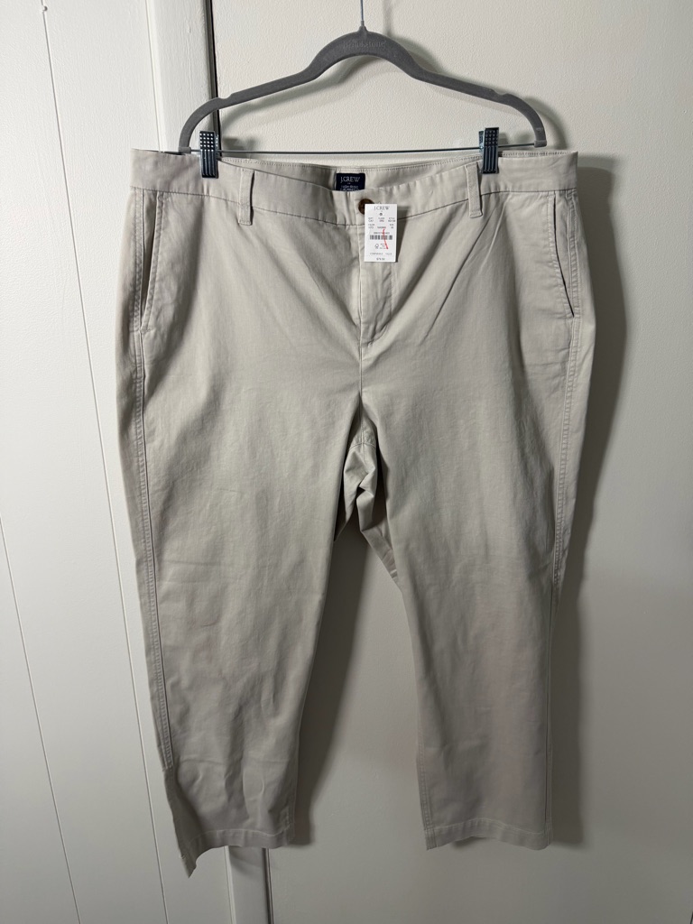 J.Crew Light Beige Brokenin Chino Pants | Women’s 18 | Nwt
